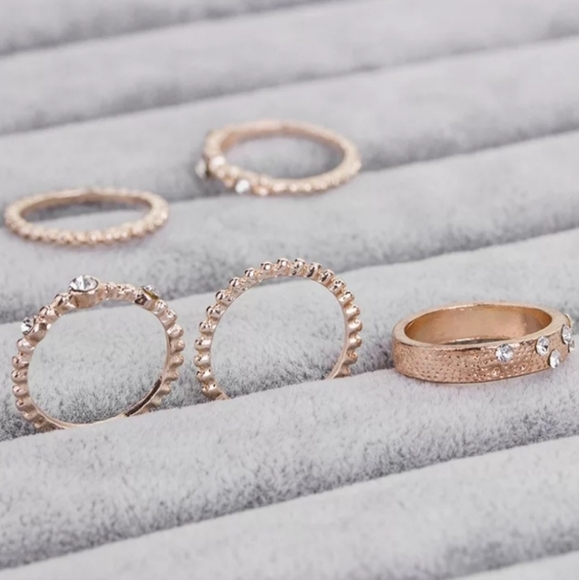 Rose Gold 5 PCS Set | Boho Rings - Picture 4 of 8